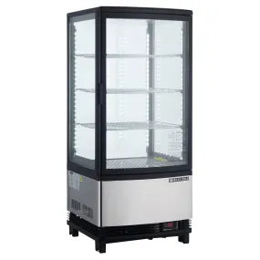 Maxx Cold - MECR-31D 4-Sided Glass Merchandiser Refrigerator, Countertop/Floor Display, 16.7"W, 3 cu. ft. Storage Capacity, in Black/Stainless Steel