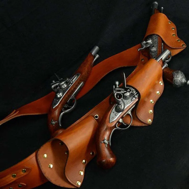 Medieval Pirate Flintlock Holster Sling Bag with Adjustable Strap for LARP Cosplay