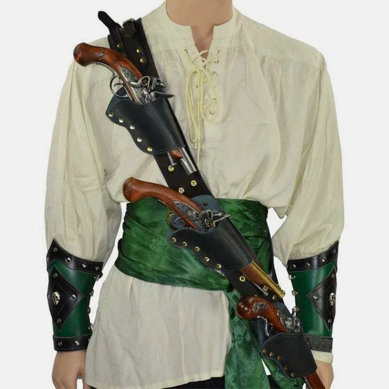 Medieval Pirate Flintlock Holster Sling Bag with Adjustable Strap for LARP Cosplay
