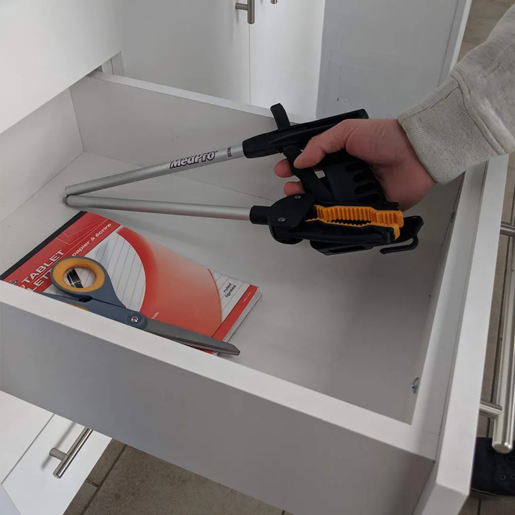 MedPro  Ultra Grip Folding Reacher Extender with Rubberized Clamp, Reach Assist Tool for Picking Up Objects