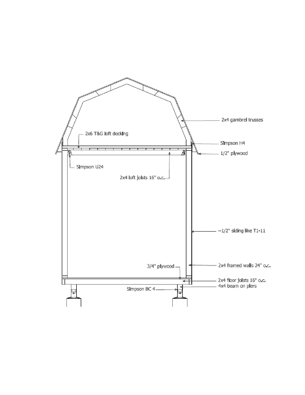 Micro Tiny House with a Loft in the Gambrel Roof - Tiny Homes DIY Plans