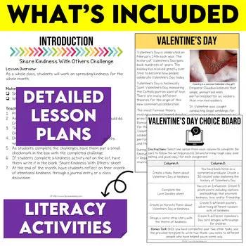 Middle School Valentine's Day ELA Activities