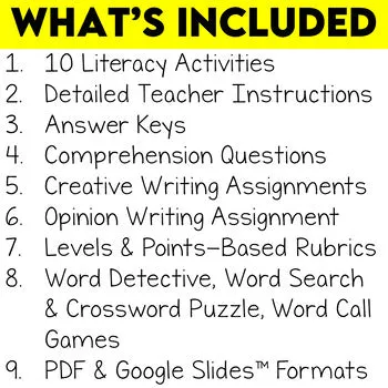 Middle School Valentine's Day ELA Activities