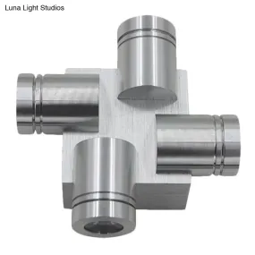 Modern Cross Aluminum LED Wall Sconce Light in Vibrant Yellow, Pink, or Blue
