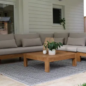 Moti Black and White Diamond Polypropylene Large Outdoor Rug