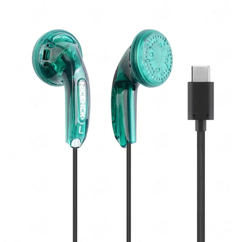 NiceHCK Traceless Wired Earbuds, Yuandao 15.4mm Dynamic Headphones HIFI Music Headset Audiophile Earphone with 3.5mm Jack/USB C  Plug