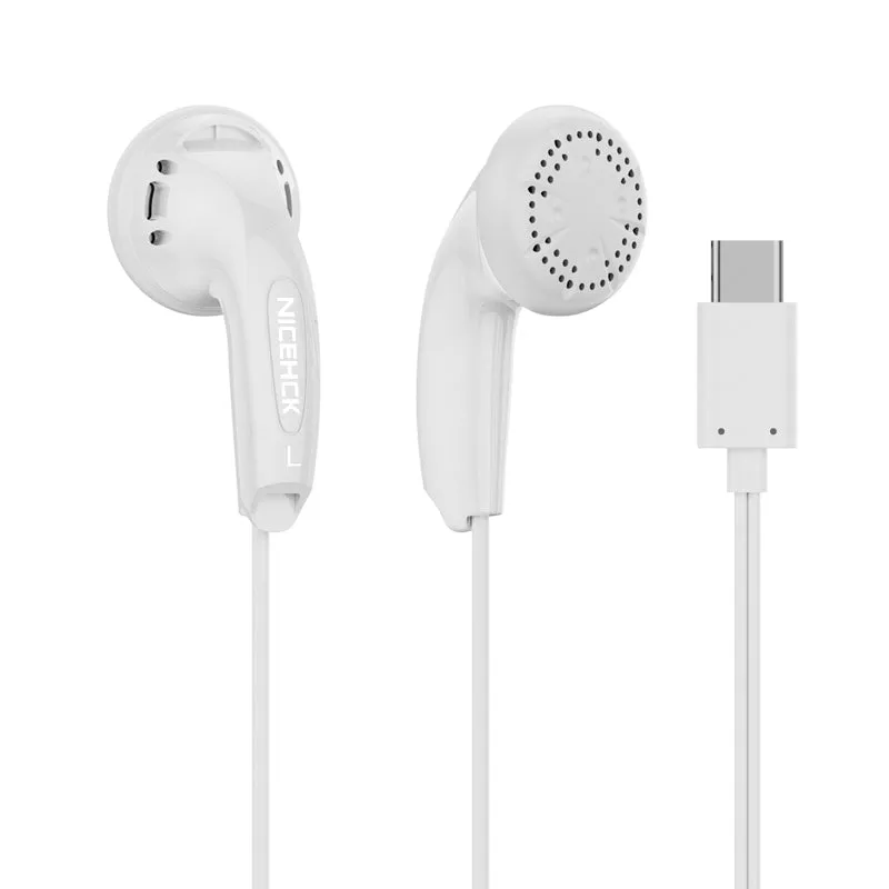 NiceHCK Traceless Wired Earbuds, Yuandao 15.4mm Dynamic Headphones HIFI Music Headset Audiophile Earphone with 3.5mm Jack/USB C  Plug