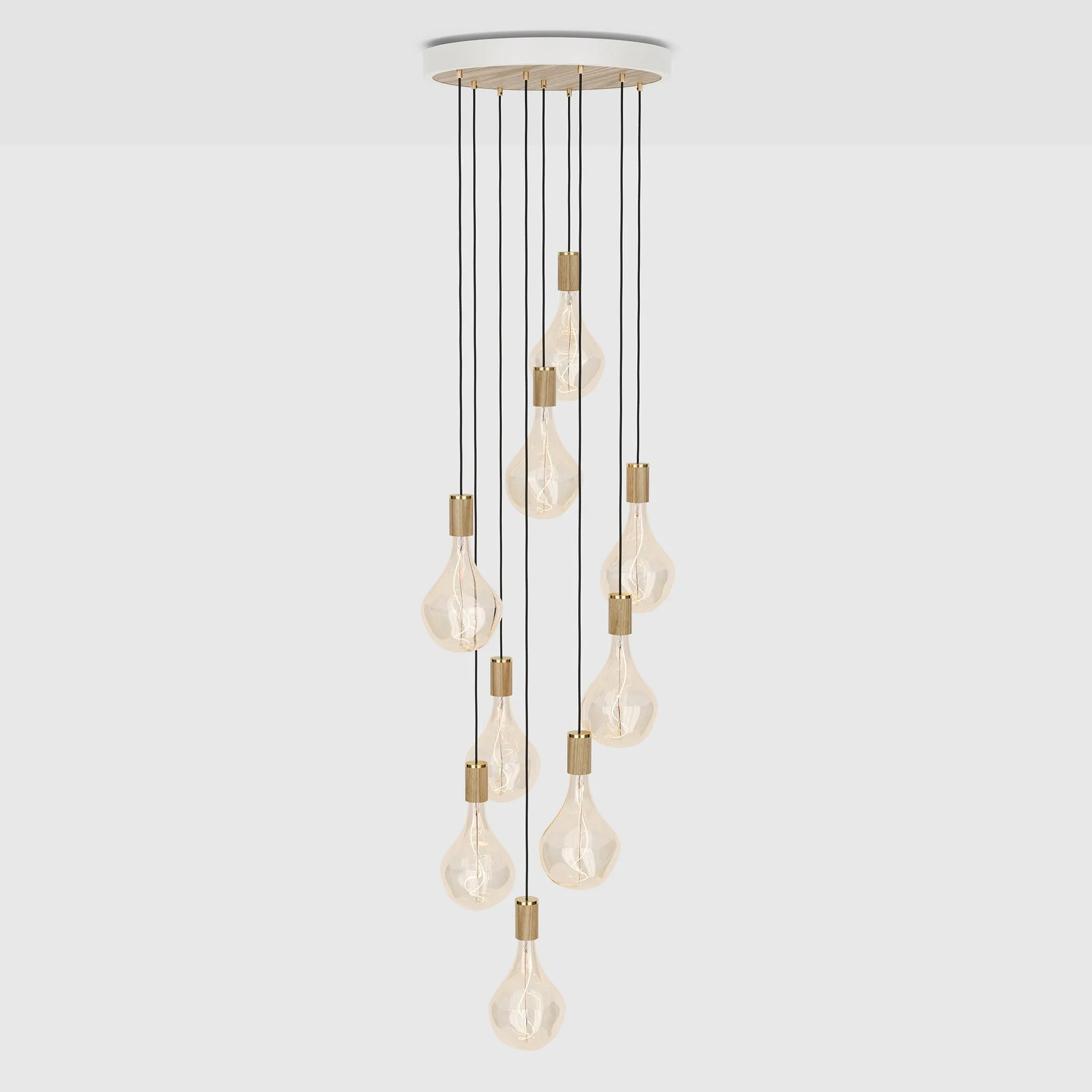 Nine Pendant in Oak   Voronoi II
