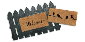 OnlyMat Fence Shape Metallic Tray mat with Removable Coir Inserts