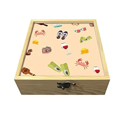 Passport Cover Luggage Tag Wooden Gift Box Set - Traveller