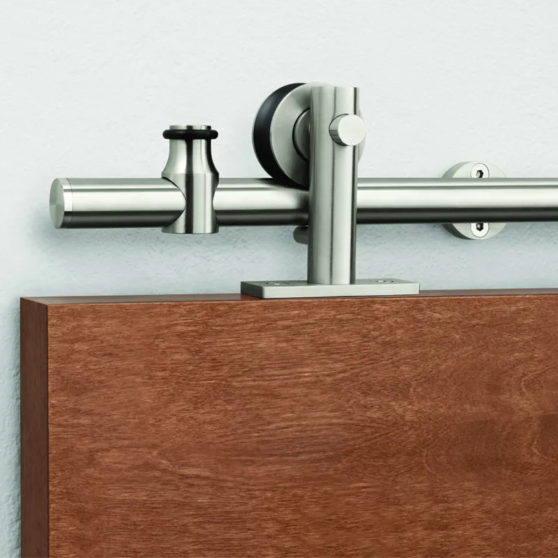 Pemko W80D/6 Black Powder Coated Stainless Steel Sliding Wood Door Track System -  78.75" Length