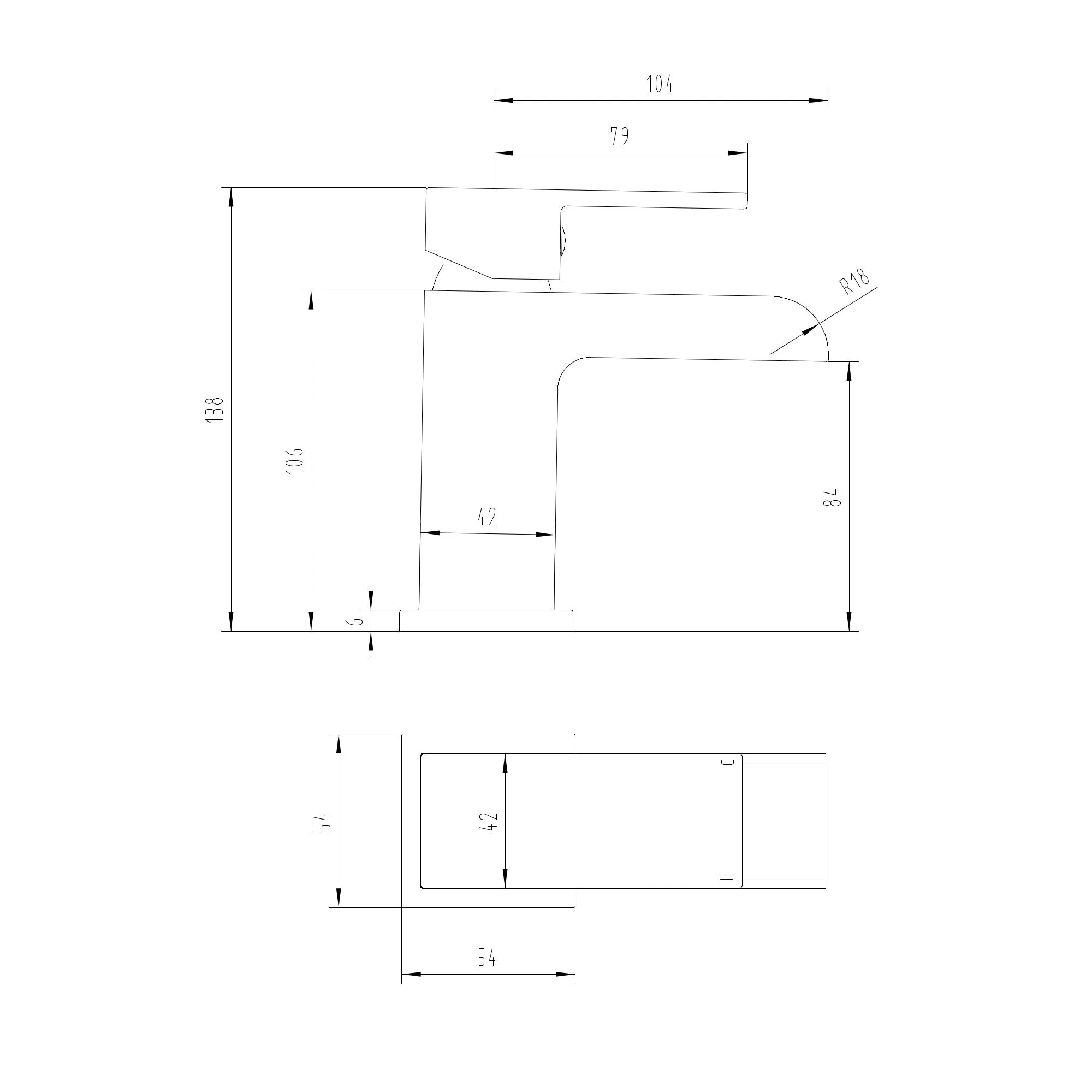 Plaza basin mixer tap - brushed brass