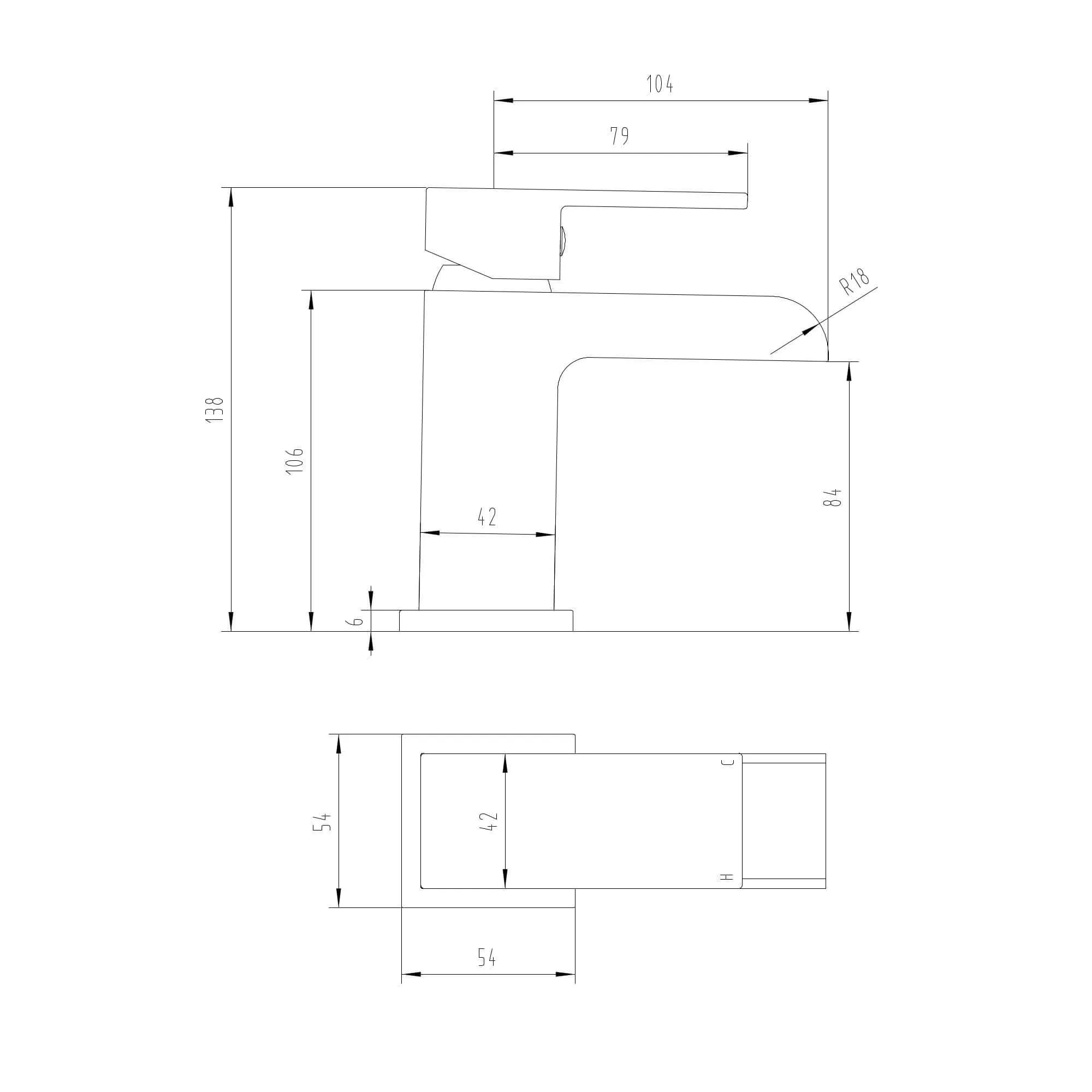 Plaza basin mixer tap - matt black