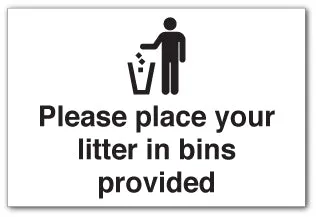 Please place your litter in bins provided.