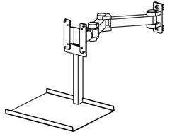 Production Basics 8633 Flat Screen Monitor Add-On Keyboard Tray for Workstations