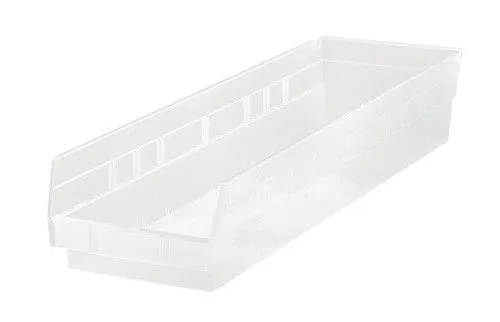 Quantum QSB106CL Economy Clear-View Shelf Bins, 6.63" x 23.63" x 4"