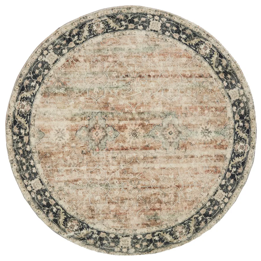 Rann Multicolour Distressed Large Round Rug