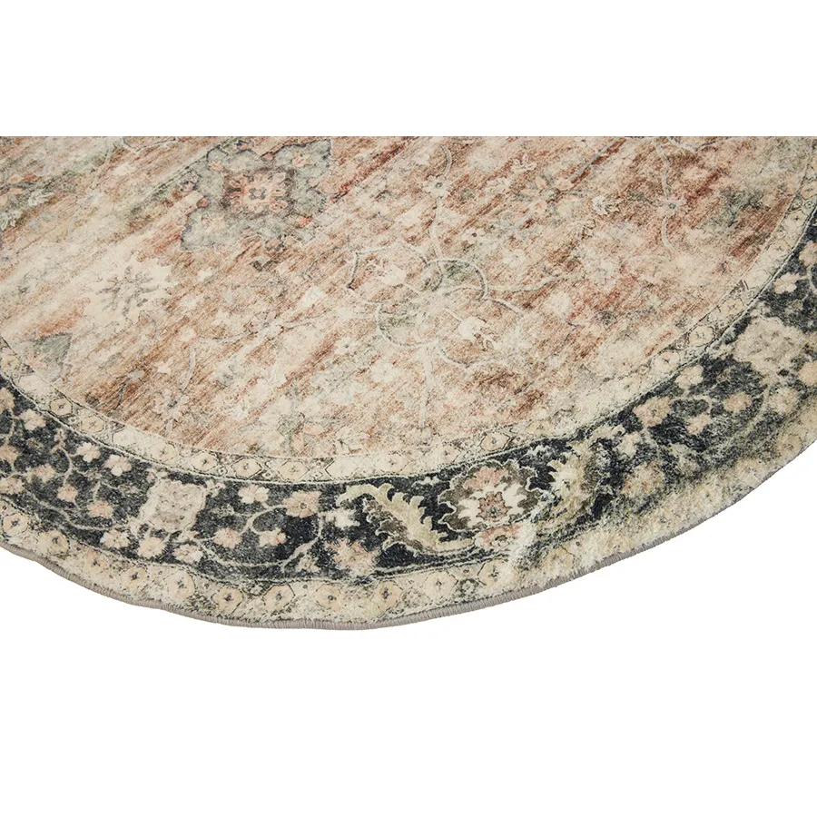 Rann Multicolour Distressed Large Round Rug