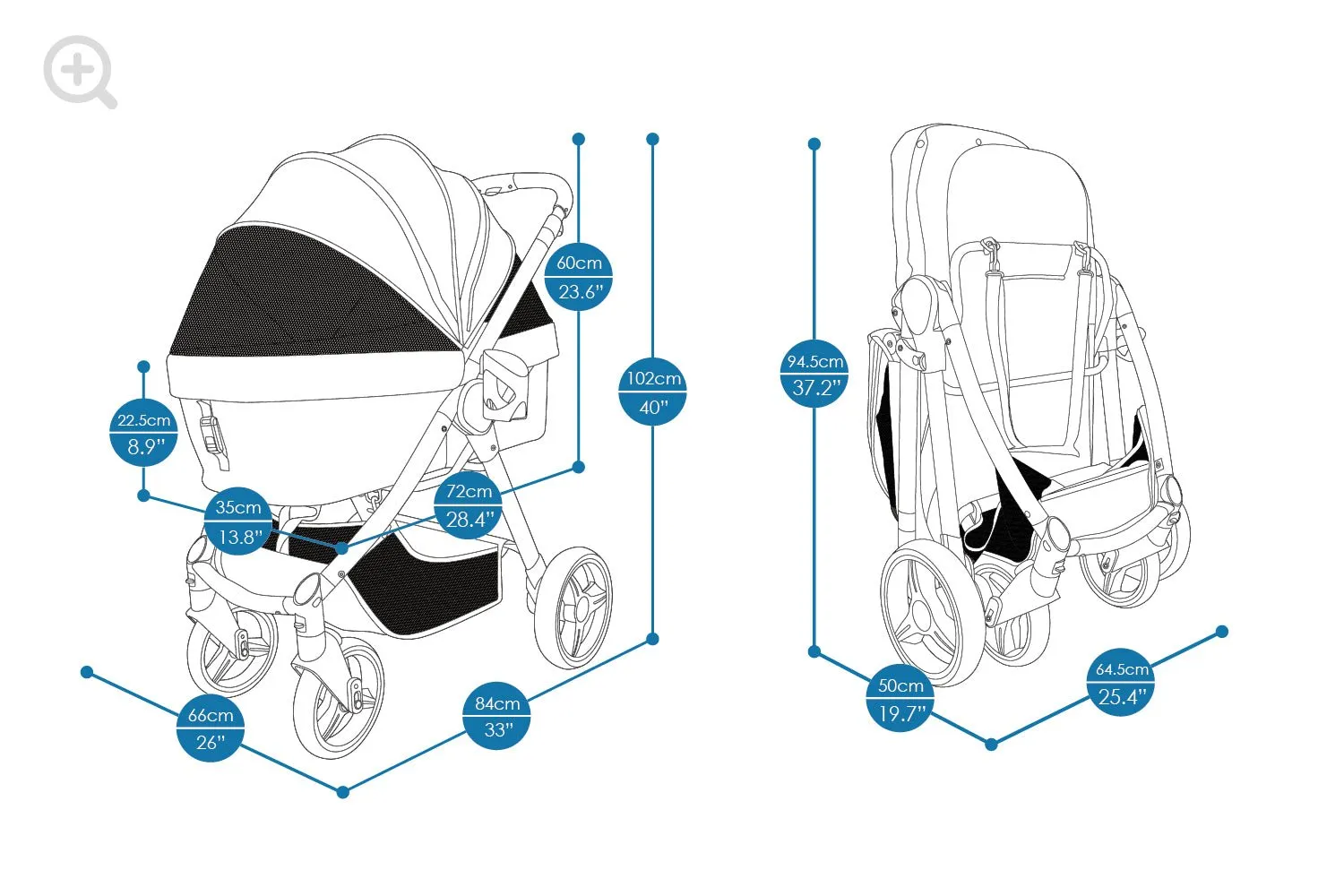 Retro Luxe Pet Stroller For Pets Up To 30kg - Prism Black
