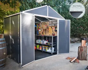 Rubicon™ ~8 ft. x 8 ft. Grey Storage Shed | Palram-Canopia
