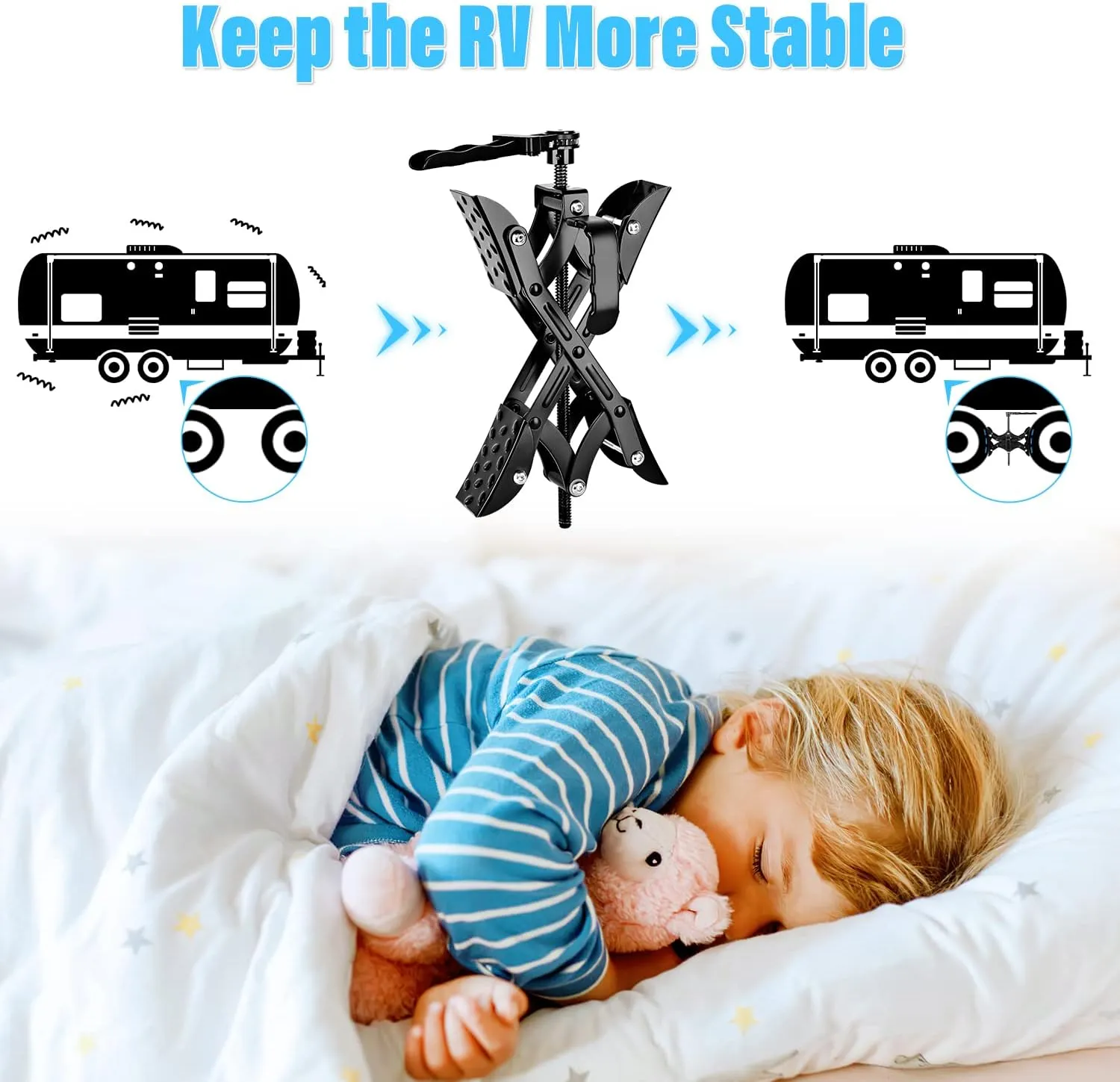 RV Wheel Chock Stabilizer