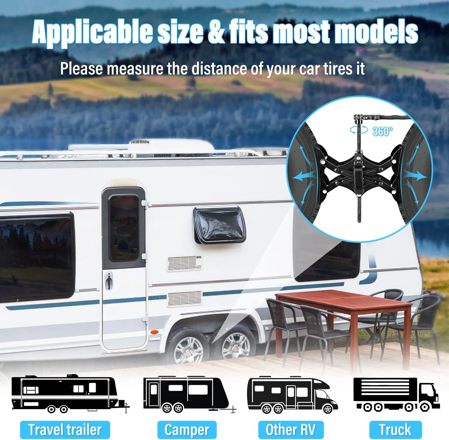RV Wheel Chock Stabilizer