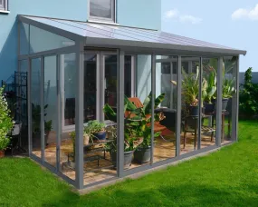 SanRemo™ 10 ft. x 14 ft. Solarium Patio Enclosure Grey Frame Translucent Roof | Palram-Canopia