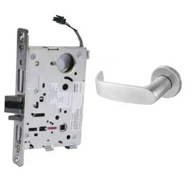 Sargent 60-RX-8271-24V-LNL-26D Electric Mortise Lock, Fail Secure, 24V, LFIC Less Core, LN Rose, L Lever, Field Reversible, Satin Chrome