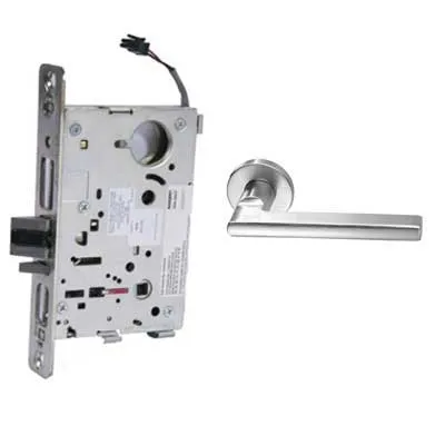 Sargent 60-RX-8271-24V-LNMD-26D Electric Mortise Lock, Fail Secure, 24V, LFIC Less Core, LN Rose, MD Lever, Field Reversible, Satin Chrome