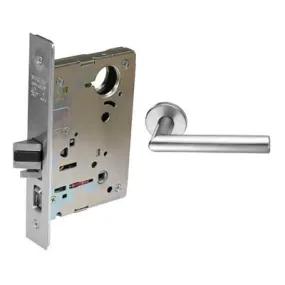 Sargent 70-8270-12V-LNMI-26D Electric Mortise Lock, Fail Safe, 12V, SFIC Less Core, LN Rose, MI Lever, Field Reversible, Satin Chrome