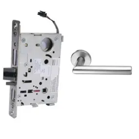 Sargent 70-8271-12V-LNMI-26D Electric Mortise Lock, Fail Secure, 12V, SFIC Less Core, LN Rose, MI Lever, Field Reversible, Satin Chrome