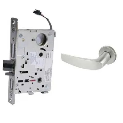 Sargent 70-RX-8270-12V-LNB-26D Electric Mortise Lock, Fail Safe, Request to Exit, 12V, SFIC Less Core, LN Rose, B Lever, Satin Chrome