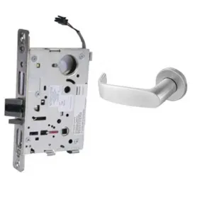 Sargent 70-RX-8270-24V-LNL-26D Electric Mortise Lock, Fail Safe, Request To Exit, 24V, SFIC Less Core, LN Rose, L Lever, Satin Chrome