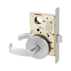 Sargent 8215-LL-US26D Passage or Closet Mortise Lock, L-Lever, L-Rose, Field Reversible, ASA Strike, Grade 1, Satin Chrome