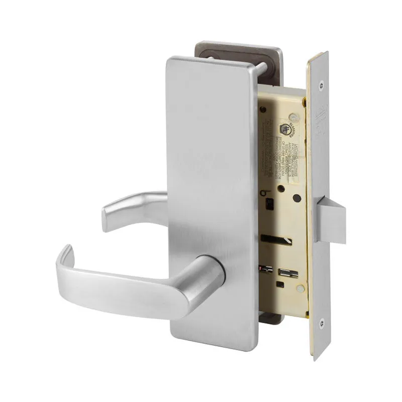 Sargent 8215-LSL-US26D Passage or Closet Mortise Lock, L-Lever, LS-Escutcheon, Field Reversible, ASA Strike, Grade 1, Satin Chrome