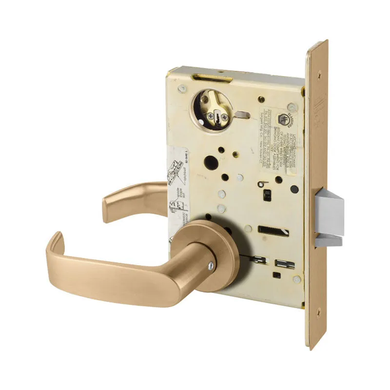 Sargent 8265-LNL Privacy Bedroom or Bath Mortise Lock, L - Lever, LN - Rose, Field Reversible, Grade 1