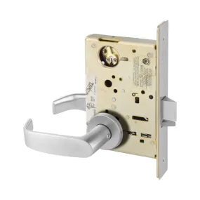 Sargent 8265-LNL Privacy Bedroom or Bath Mortise Lock, L - Lever, LN - Rose, Field Reversible, Grade 1