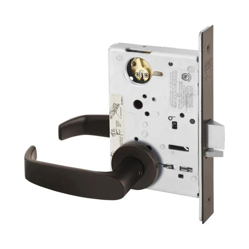 Sargent 8265-LNL Privacy Bedroom or Bath Mortise Lock, L - Lever, LN - Rose, Field Reversible, Grade 1