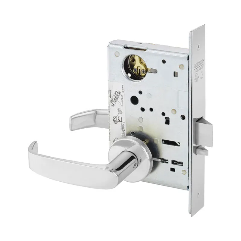 Sargent 8265-LNL Privacy Bedroom or Bath Mortise Lock, L - Lever, LN - Rose, Field Reversible, Grade 1