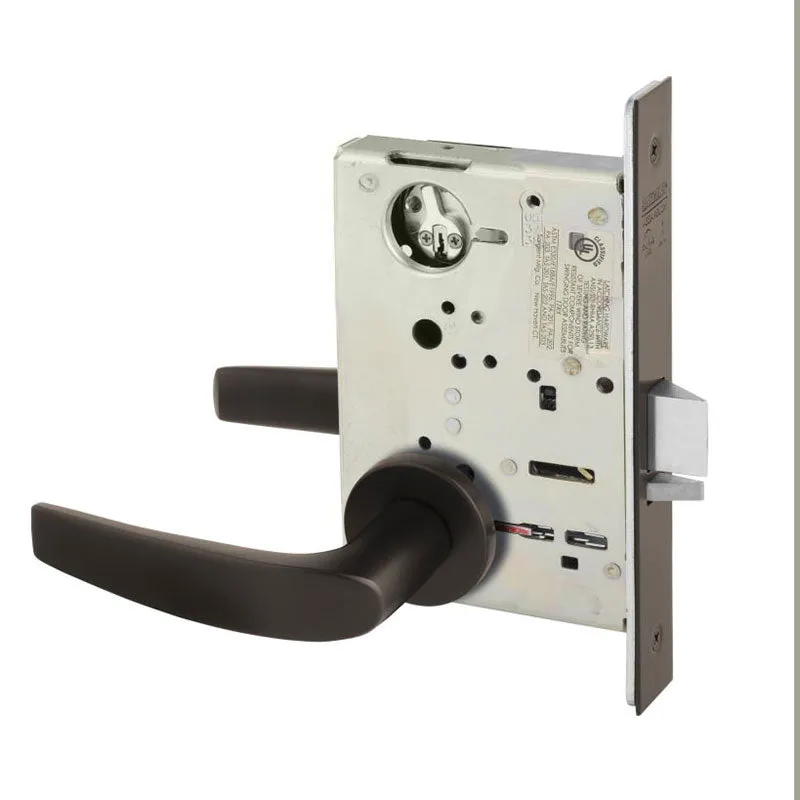 Sargent LC-8225-LNB Dormitory or Exit Mortise Lock, B - Lever, LN - Rose, Field Reversible, Less Cylinder