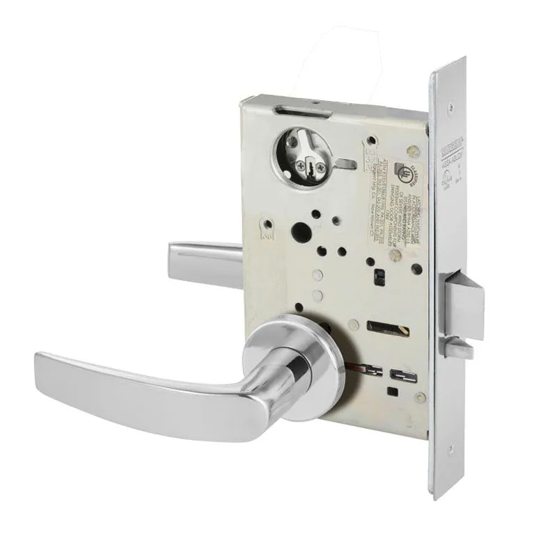 Sargent LC-8225-LNB Dormitory or Exit Mortise Lock, B - Lever, LN - Rose, Field Reversible, Less Cylinder