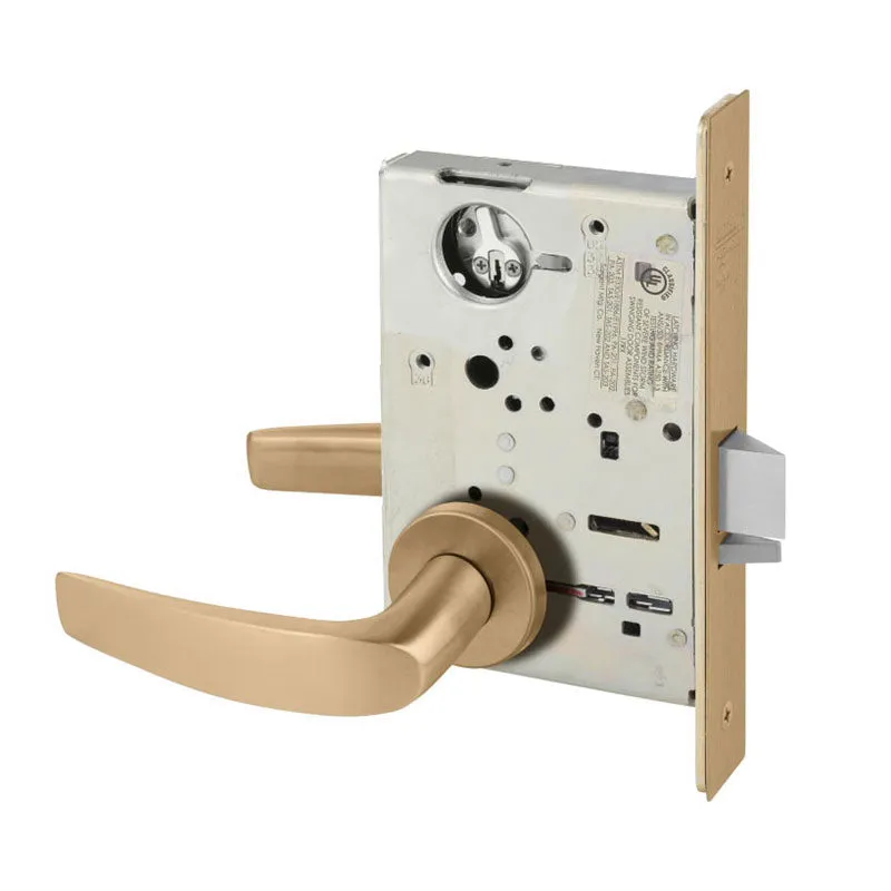 Sargent LC-8225-LNB Dormitory or Exit Mortise Lock, B - Lever, LN - Rose, Field Reversible, Less Cylinder