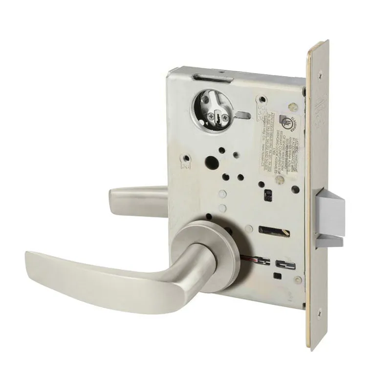 Sargent LC-8225-LNB Dormitory or Exit Mortise Lock, B - Lever, LN - Rose, Field Reversible, Less Cylinder