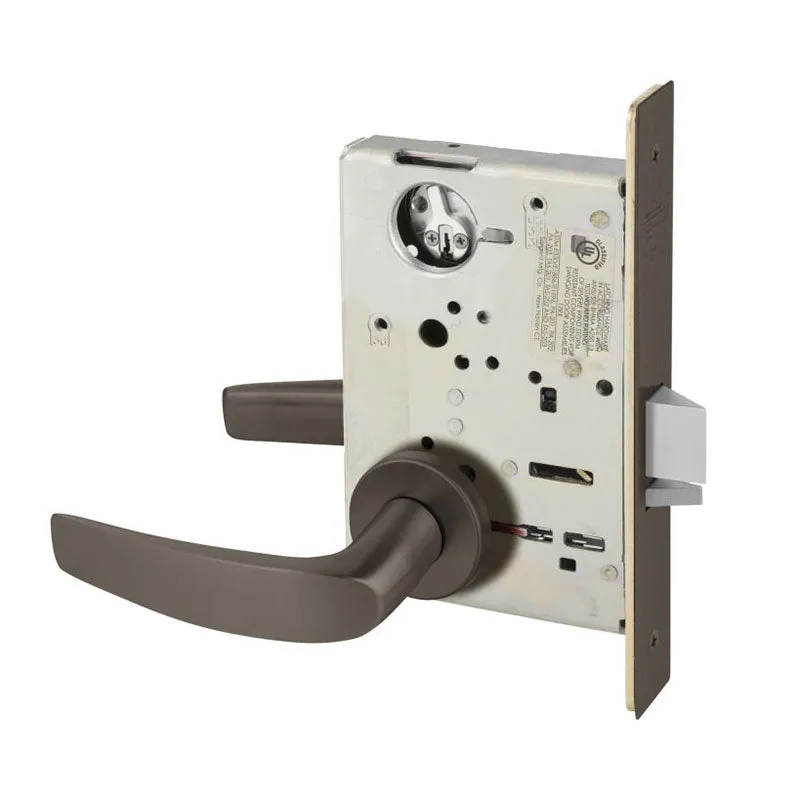 Sargent LC-8225-LNB Dormitory or Exit Mortise Lock, B - Lever, LN - Rose, Field Reversible, Less Cylinder