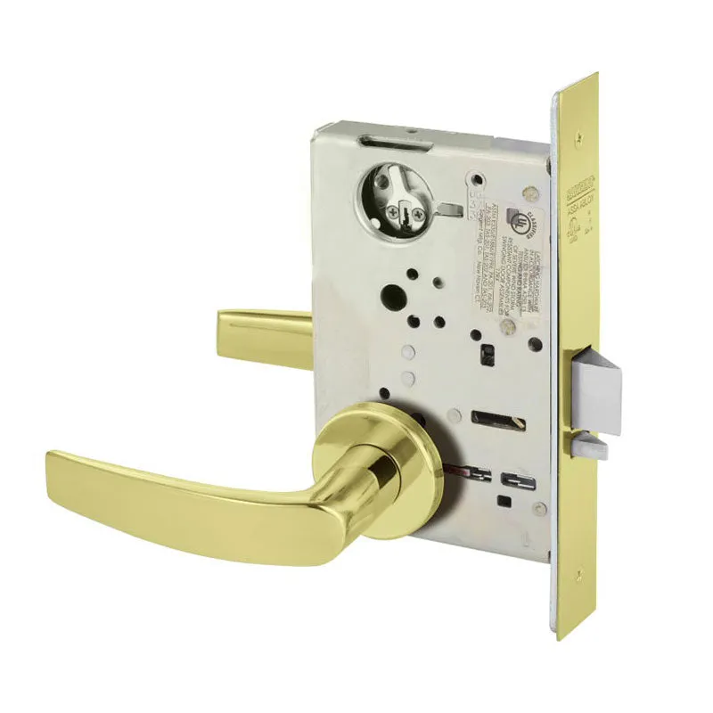 Sargent LC-8225-LNB Dormitory or Exit Mortise Lock, B - Lever, LN - Rose, Field Reversible, Less Cylinder