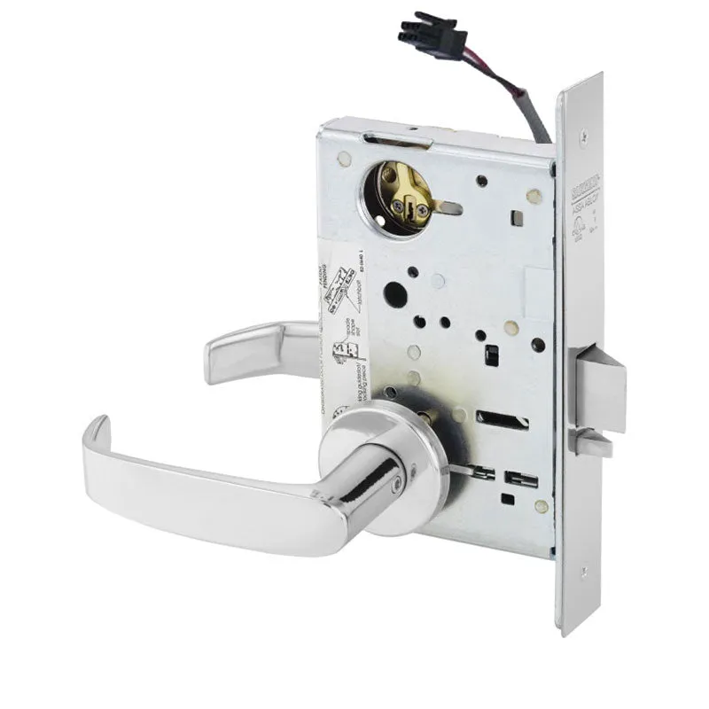 Sargent RX-LC-8204-12V-LNL Storeroom 12V Electrified Mortise Lock, LN Rose, L Lever, RX Switch, Less Cylinder