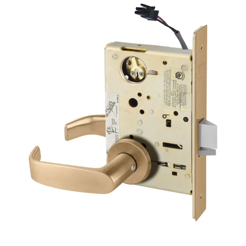 Sargent RX-LC-8204-12V-LNL Storeroom 12V Electrified Mortise Lock, LN Rose, L Lever, RX Switch, Less Cylinder