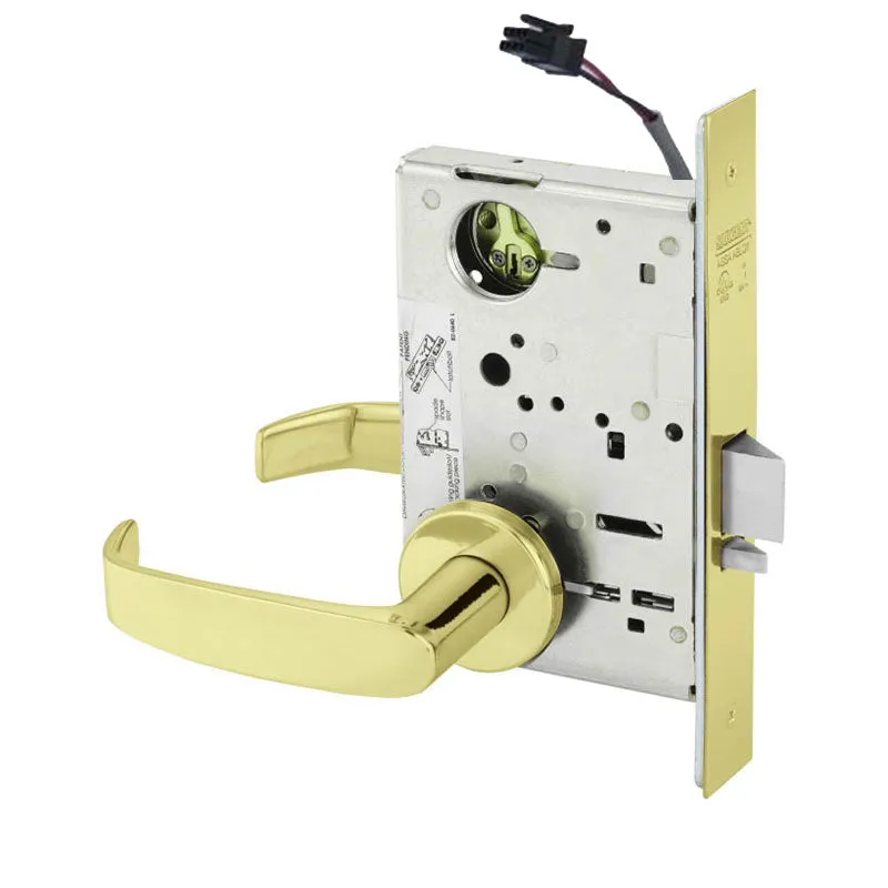 Sargent RX-LC-8204-12V-LNL Storeroom 12V Electrified Mortise Lock, LN Rose, L Lever, RX Switch, Less Cylinder