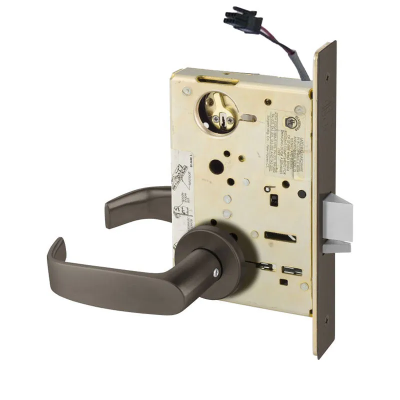 Sargent RX-LC-8204-12V-LNL Storeroom 12V Electrified Mortise Lock, LN Rose, L Lever, RX Switch, Less Cylinder