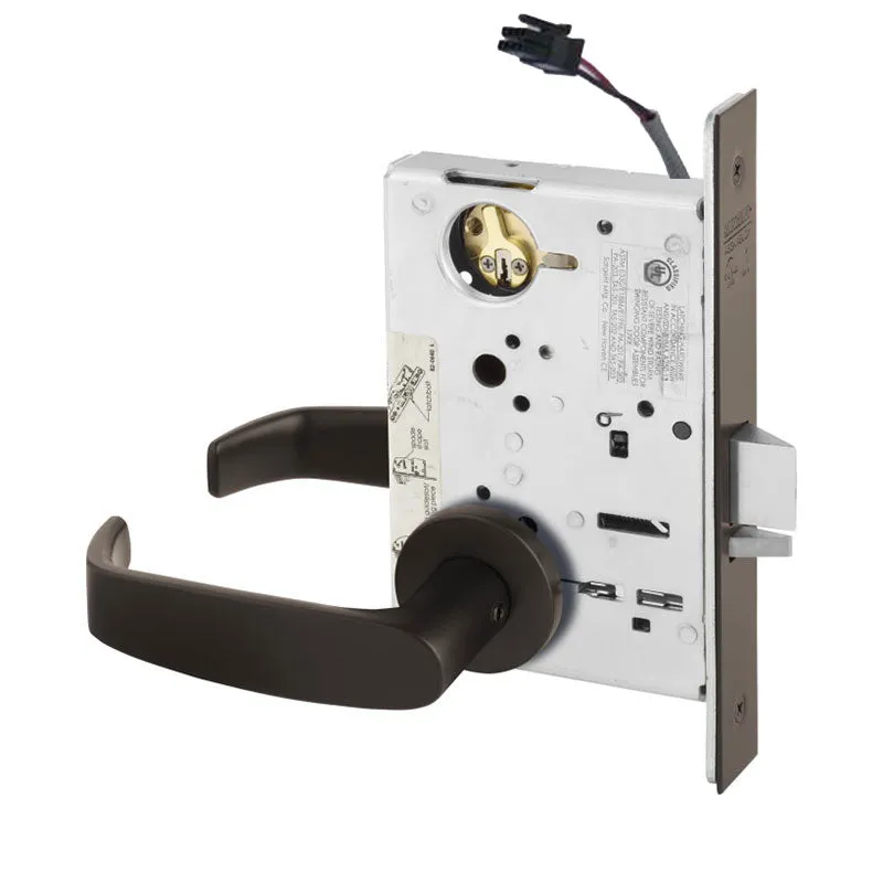 Sargent RX-LC-8204-12V-LNL Storeroom 12V Electrified Mortise Lock, LN Rose, L Lever, RX Switch, Less Cylinder